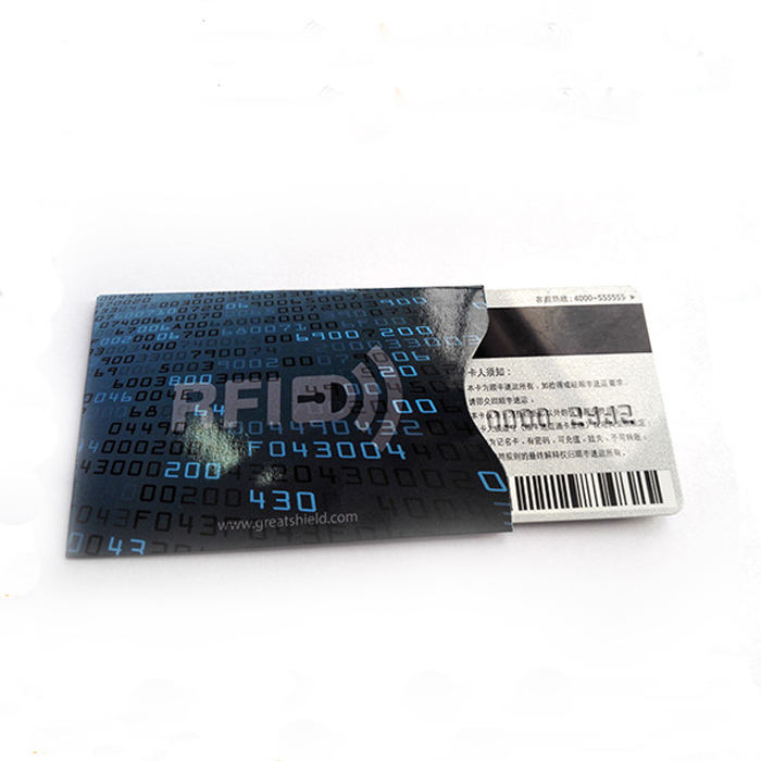 Magnetic card sleeves/blank rfid blocking sleeve card /aluminum foil paper plastic credit card shield