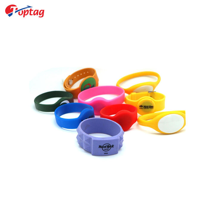 Toptag custom color desgin RFID silicone wristband bracelet for access control