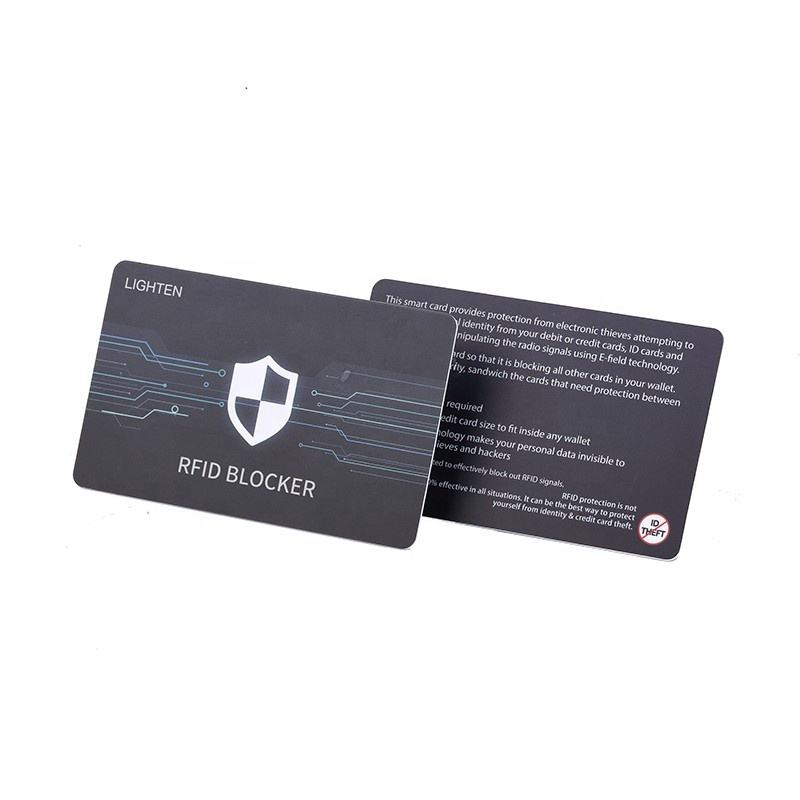 Customized Printing Card Blocking Protector Anti Swiping Skimming 13.56Mhz HF Blocking Card