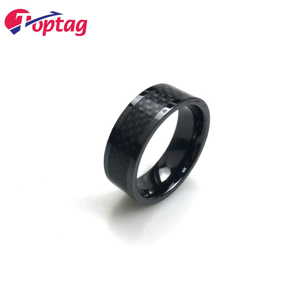 Customized Smart ceramic 125KHZ 13.56MHZ NFC ring for payment and Identification