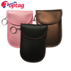 Faraday Bag Carbon Fiber Blocker RFID Car Key Signal Leather Blocking Pouch for Car Key Protection