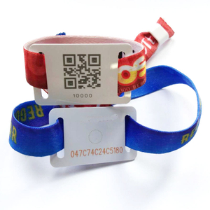 Custom logo Festival event fabric custom cloth woven RFID NFC wristbands