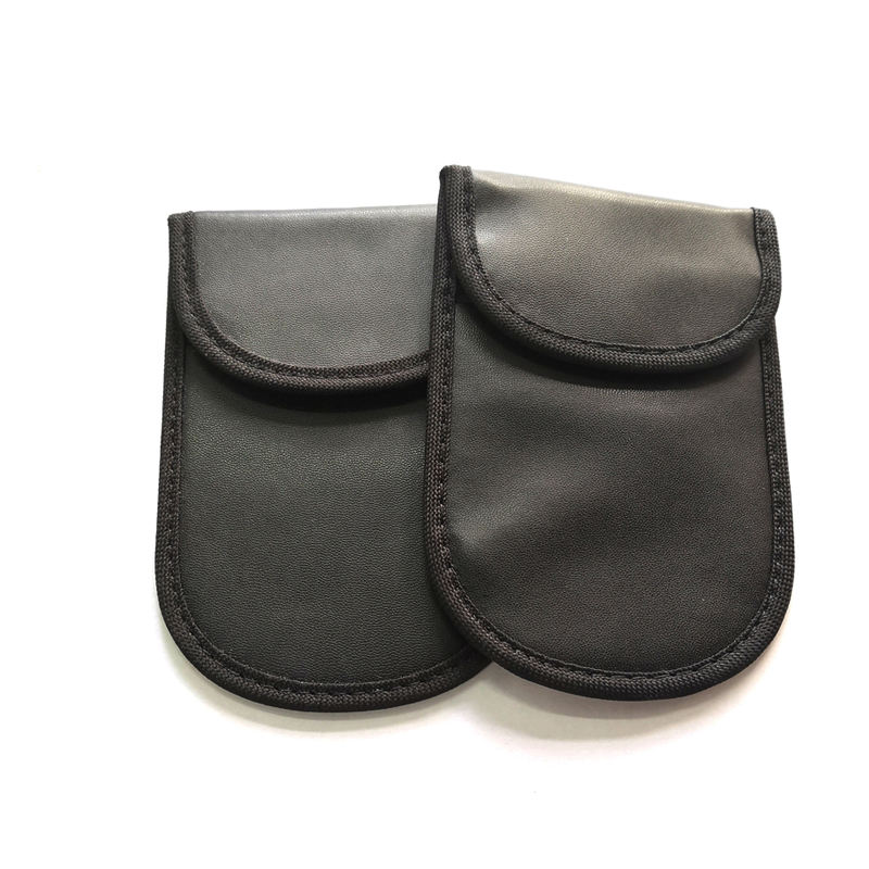 PU Leather protector car rfid signal blocking faraday bag case for key pouch