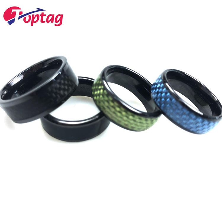 Hot Sale Personalized Smart ceramic 13.56MHZ NFC black ring for payment and Access Control