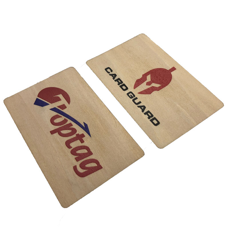 High quality custom print advertising business card NFC wooden guard cards RFID smart bamboo blocker card