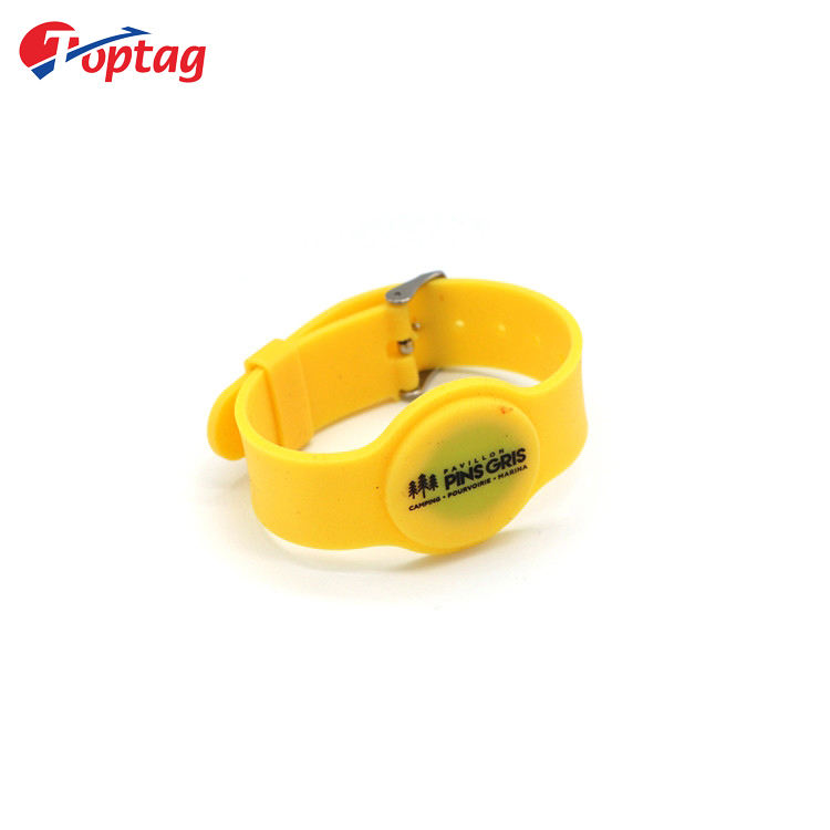 Toptag waterproof RFID LF HF adjustable silicone wristband bracelet for identify