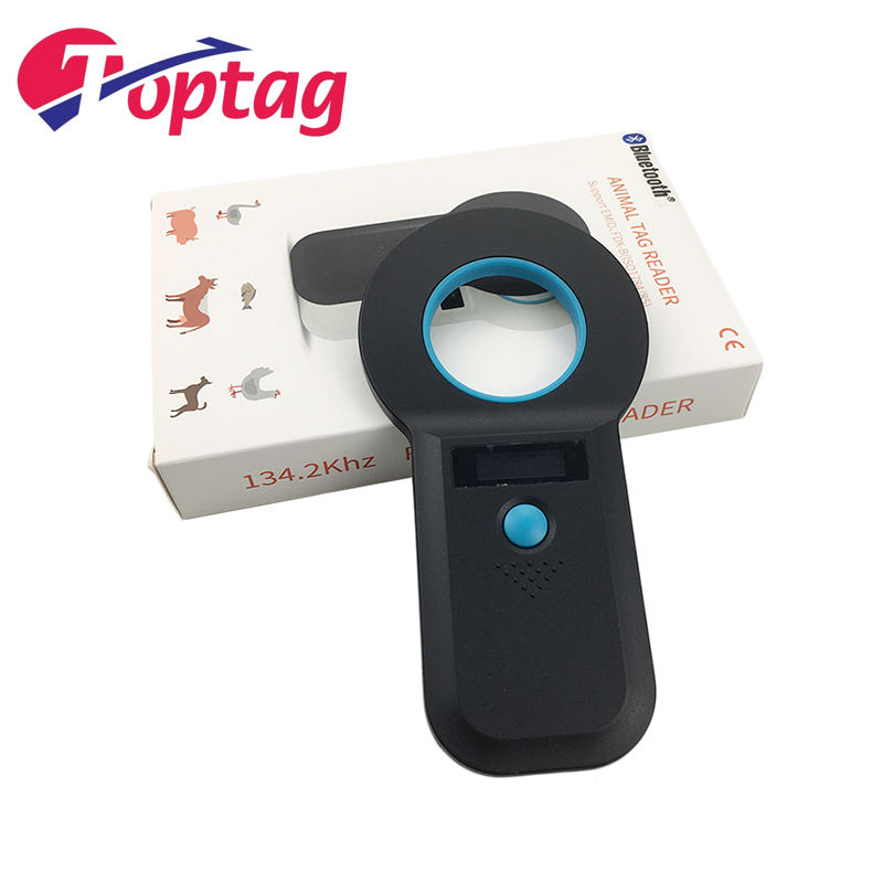 134.2khz handheld RFID fdx animal chip reader dog scanner cat pet fever animal glass tube reader